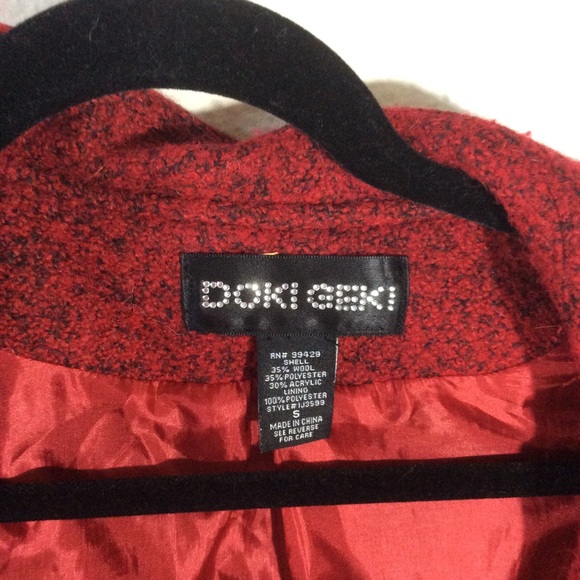GIFTED 🎁 Doki Geki Nordstrom Red Bow Coat - Picture 6 of 8